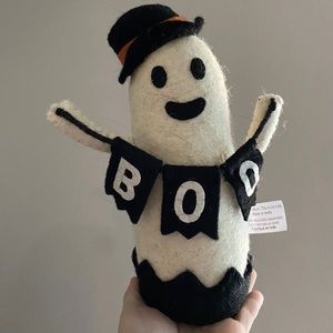 Halloween Felt Ghost Boo Banner Tiered Tray Home Decor Shelf Sitter